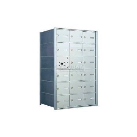 Florence Mfg Co 1400 Series Front Loading Horizontal Wall-Mounted Mailbox, 17 Compartments, Anodized Aluminum 140063A